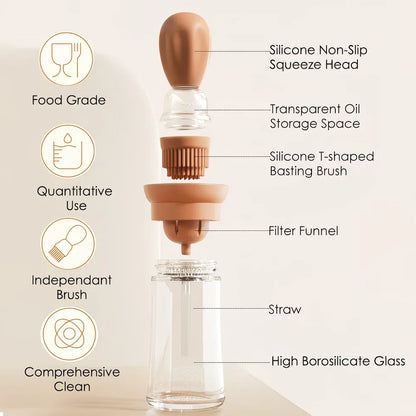 DripEase™ 2-in-1 Oil Dispenser with Silicone Brush